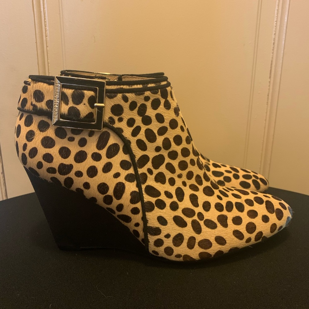 Isaac Mizrahi Animal Print Pony Fur Bootie 8.5